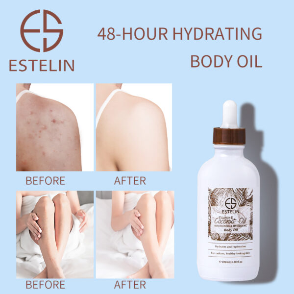 Estelin Coconut Oil & Vitamin E Body Oil (100ml) - Image 7