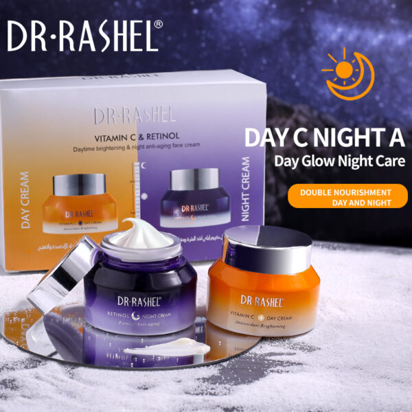 Facial Serum Set(3 Pack) + VC Day Cream & Retinol Night Cream (2 Pack) - Image 3