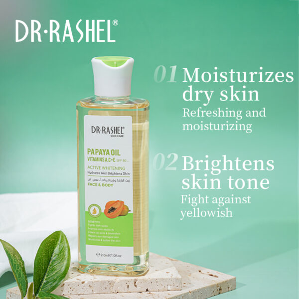 Dr Rashel Papaya Oil & Vitamins A, C+E Face & Body Oil SPF 50+ (210ml)