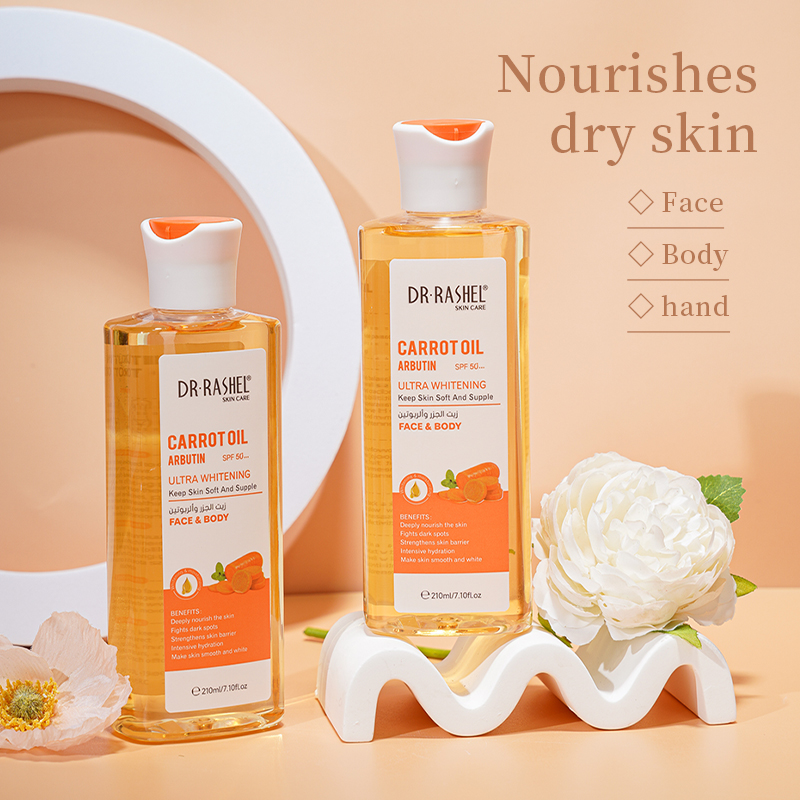 Dr Rashel Carrot Oil & Arbutin Face & Body Oil SPF 50+ (210ml)