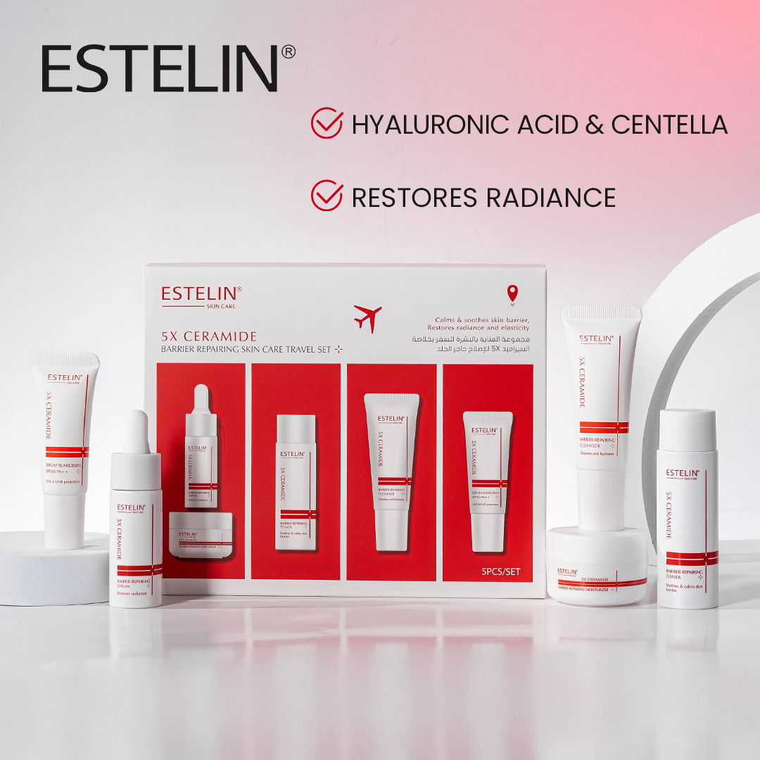Estelin 5x Ceramide Barrier Repairing Skin Care Travel Set (5pcs/set)