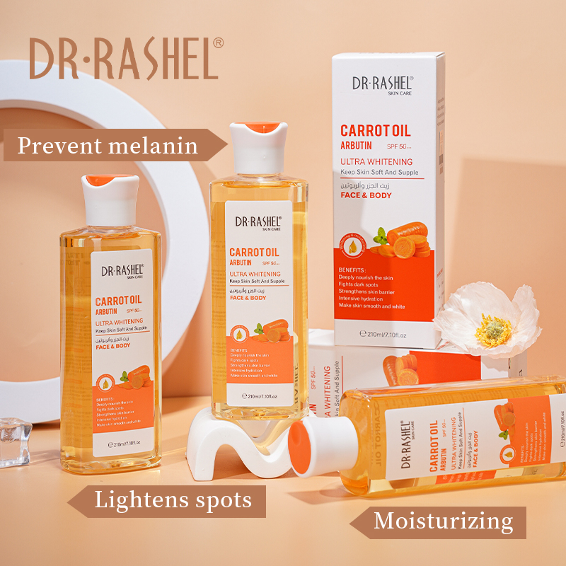 Dr Rashel Carrot Oil & Arbutin Face & Body Oil SPF 50+ (210ml) - Image 5