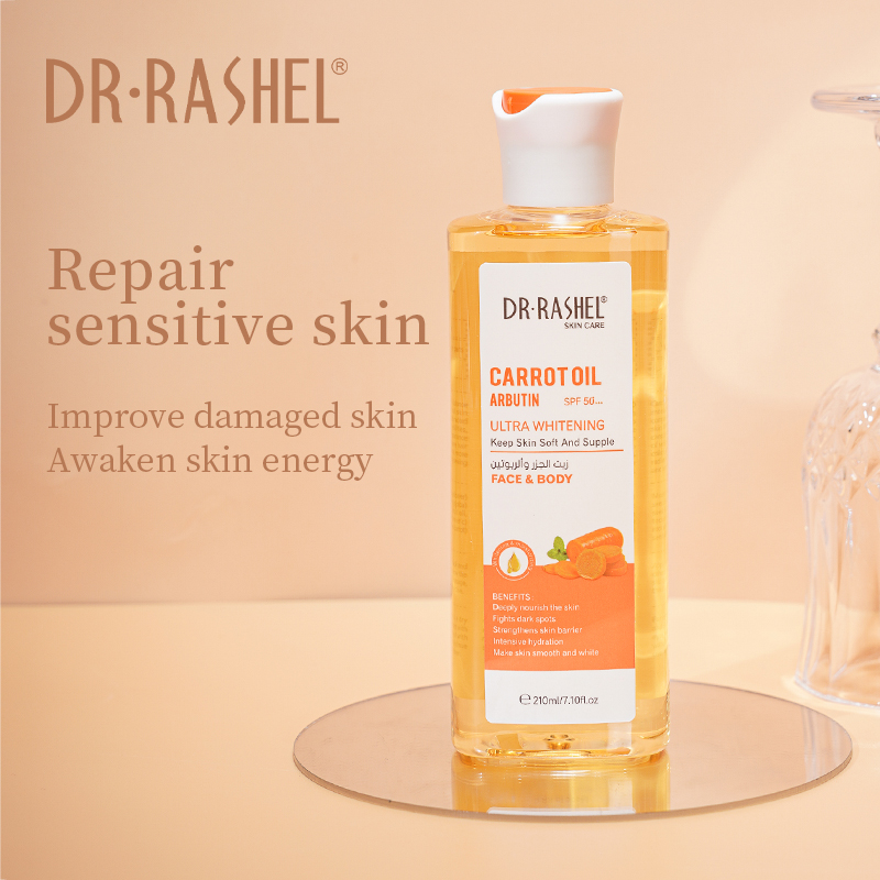 Dr Rashel Carrot Oil & Arbutin Face & Body Oil SPF 50+ (210ml) - Image 2
