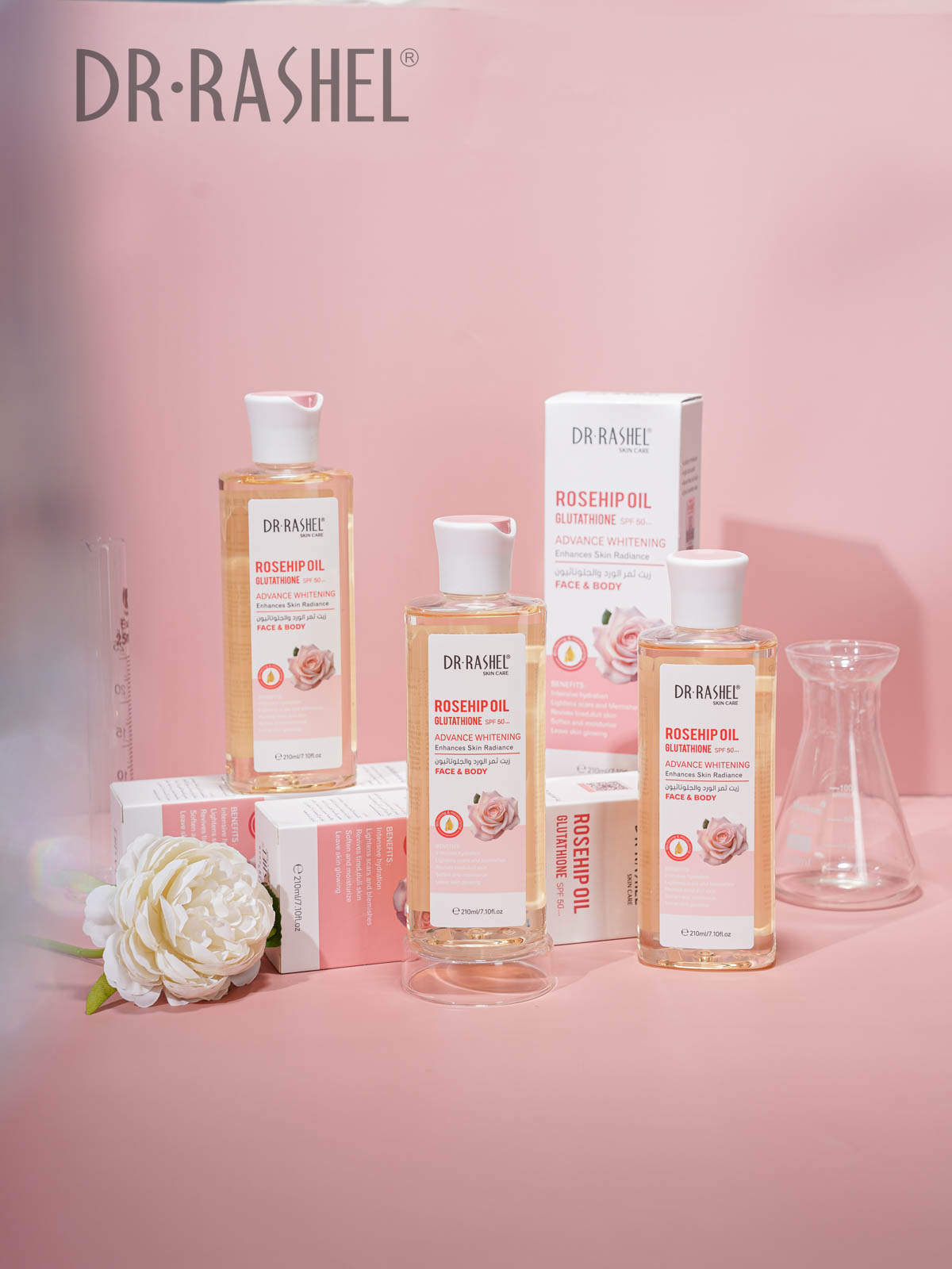 Dr Rashel Rosehip Oil & Glutathione Face & Body Oil SPF 50+ (210ml) - Image 7