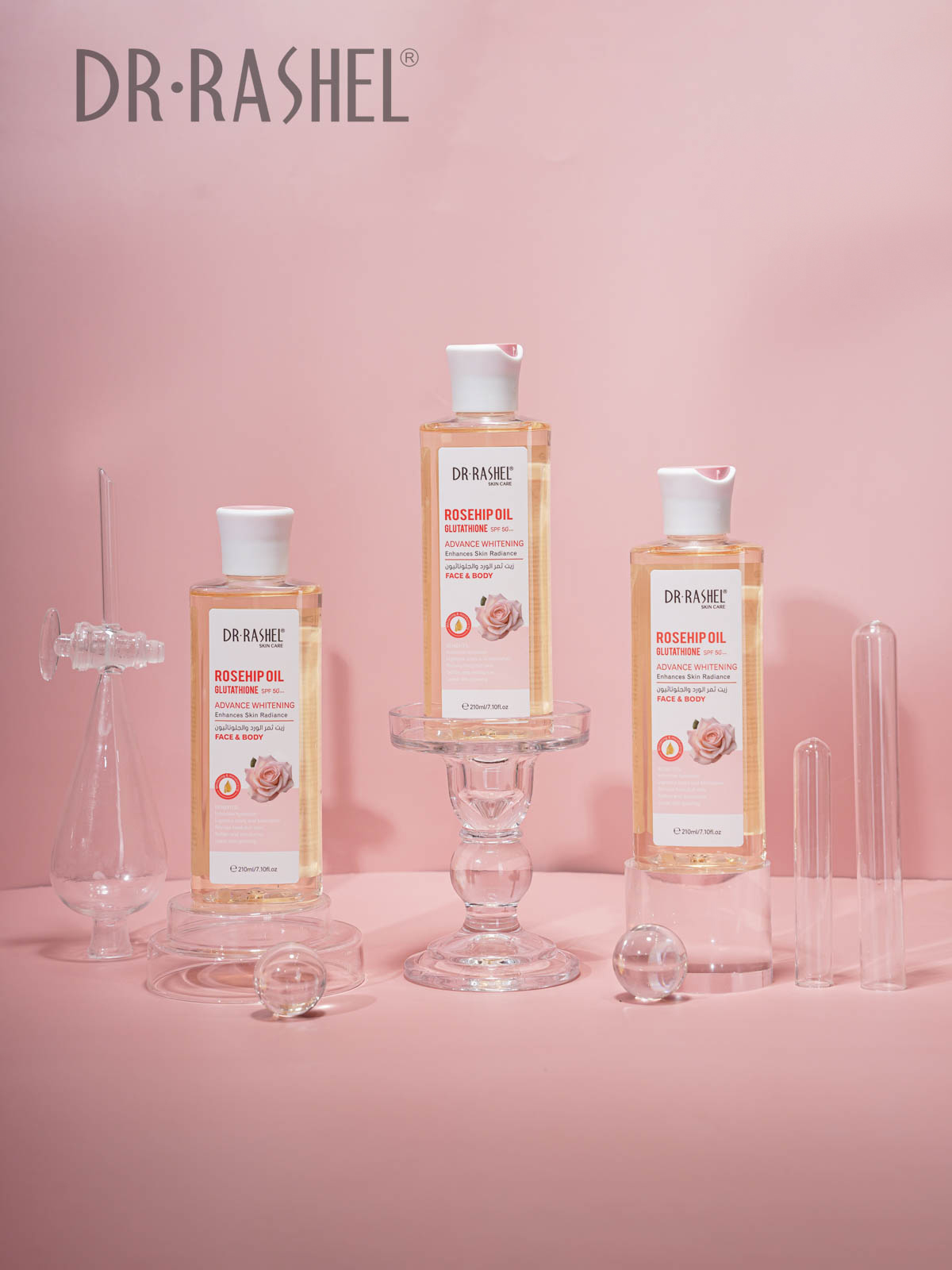 Dr Rashel Rosehip Oil & Glutathione Face & Body Oil SPF 50+ (210ml) - Image 8