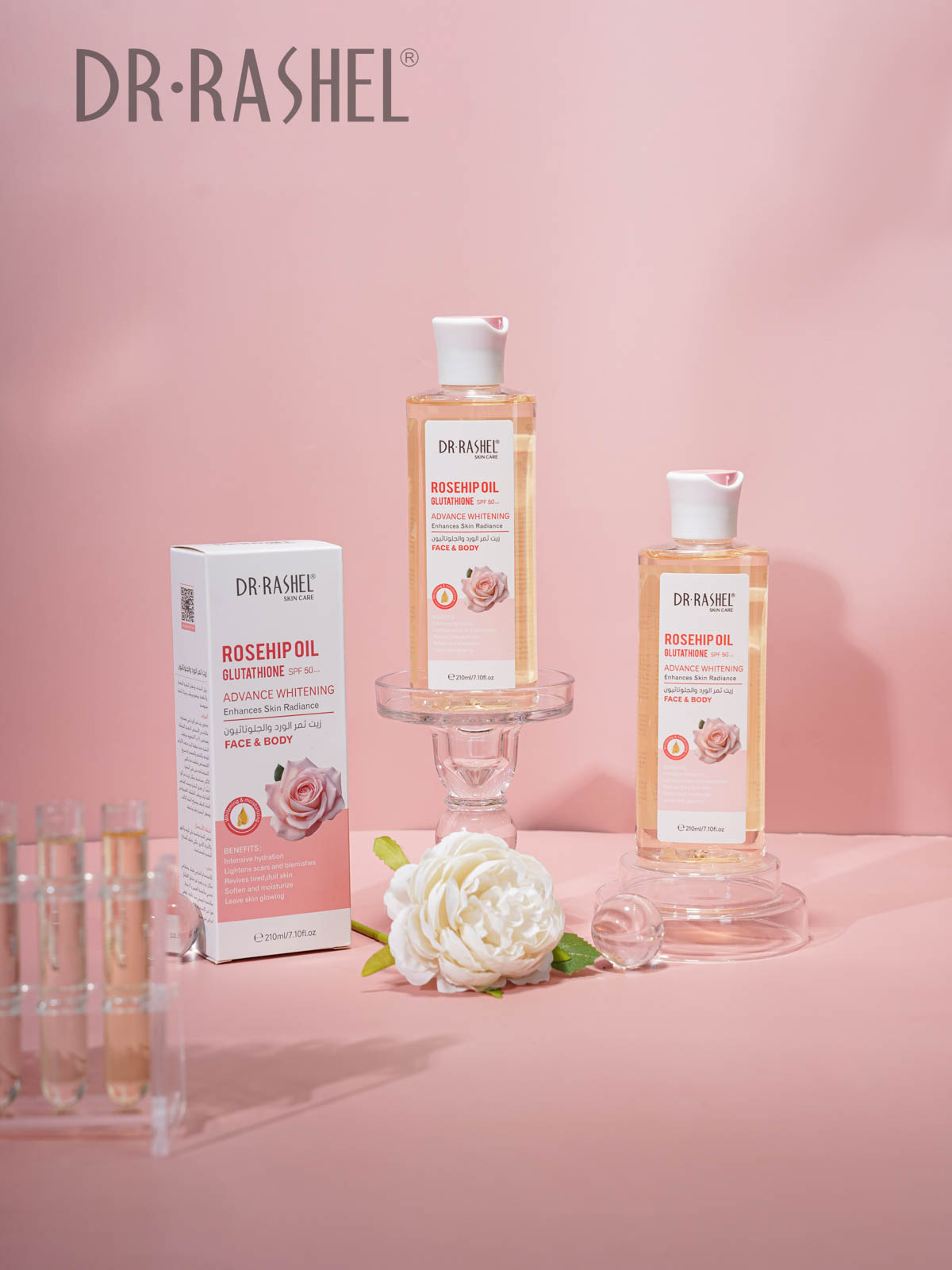 Dr Rashel Rosehip Oil & Glutathione Face & Body Oil SPF 50+ (210ml) - Image 6