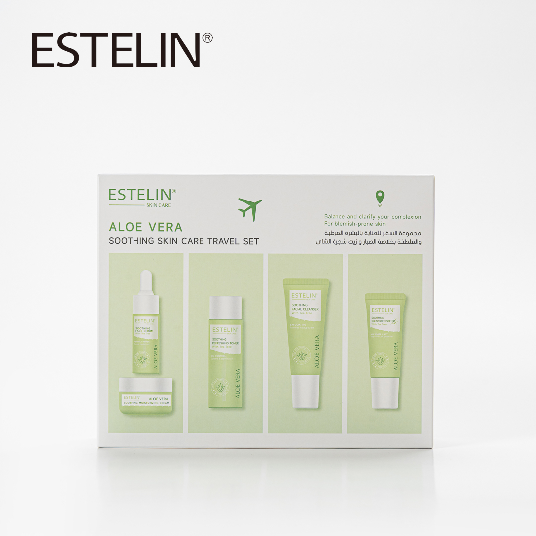 Estelin Aloe Vera Soothing Skin Care Travel Set (5pcs) with Tea Tree Oil - Image 8