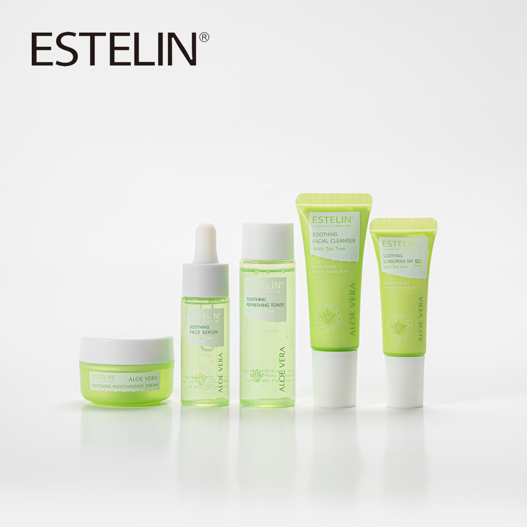 Estelin Aloe Vera Soothing Skin Care Travel Set (5pcs) with Tea Tree Oil - Image 9