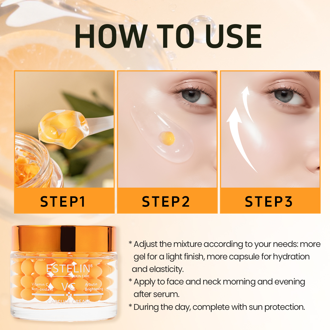 Estelin Vitamin C & Arbutin Brightening Capsule Cream (60g) - Image 6