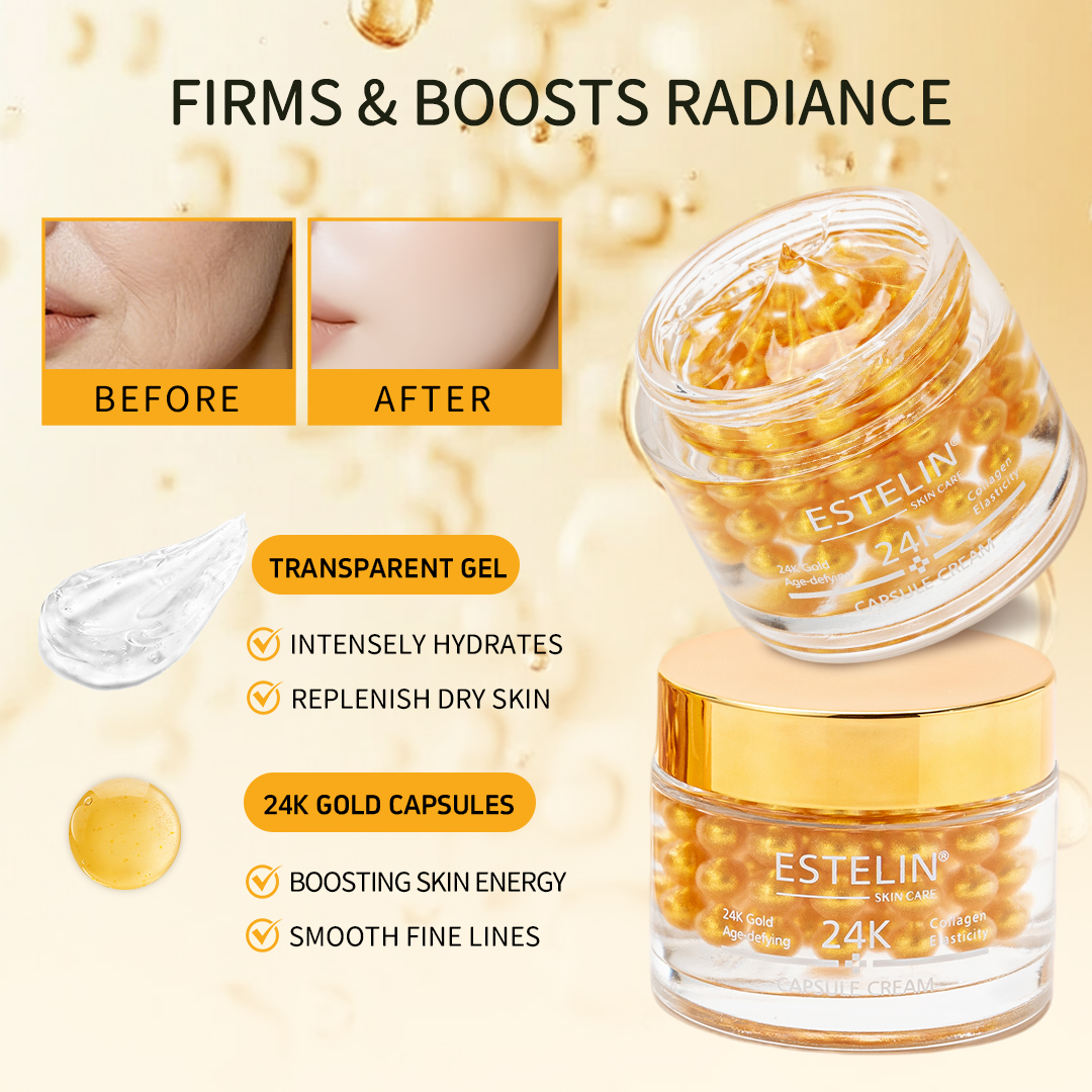 Estelin 24K Gold & Collagen Age-Defying Capsule Cream(60g) - Image 3