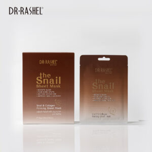 Dr Rashel Snail & Collagen Firming Sheet Mask box and sachet on white