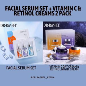 Facial Serum Set(3 Pack) + VC Day Cream & Retinol Night Cream (2 Pack)