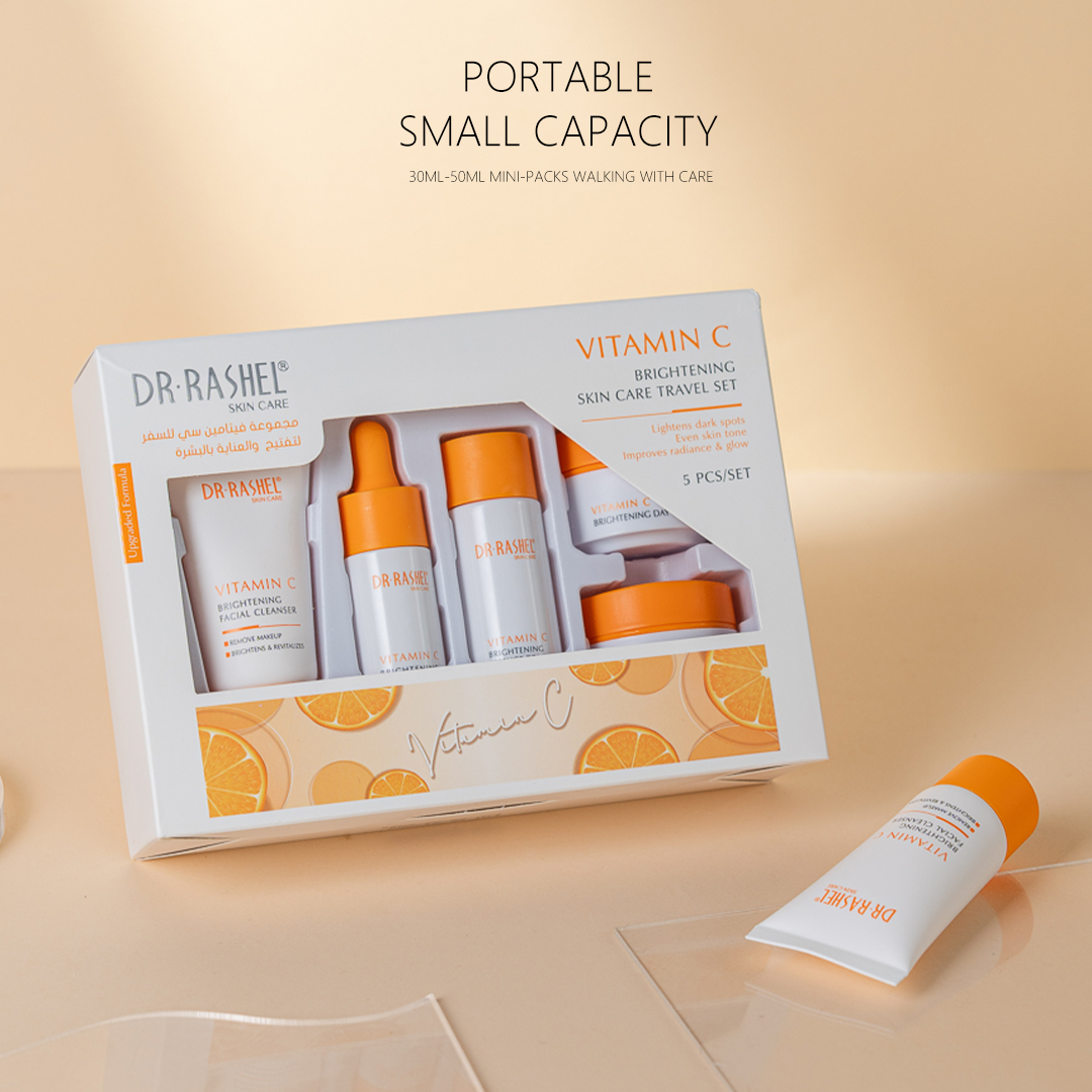 Vitamin C Brightening Skin Care Travel Set (5Pcs/Set)